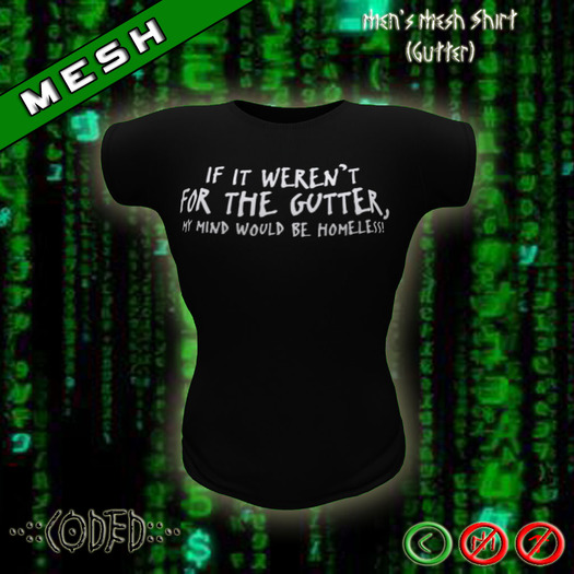 ..:: CODED ::.. Men's Mesh Shirt (Gutter)