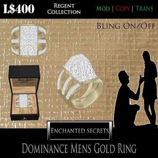*Enchanted Secrets* Dominance - Diamond Gold ring  (BOXED)