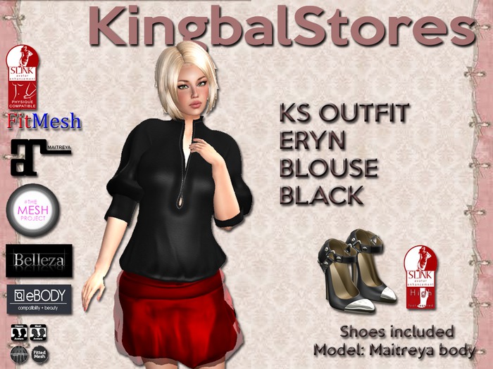 KS OUTFIT ERYN BLOUSE BLACK
