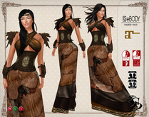 C&N Medieval dress Iscah Brown (mesh body compatible)