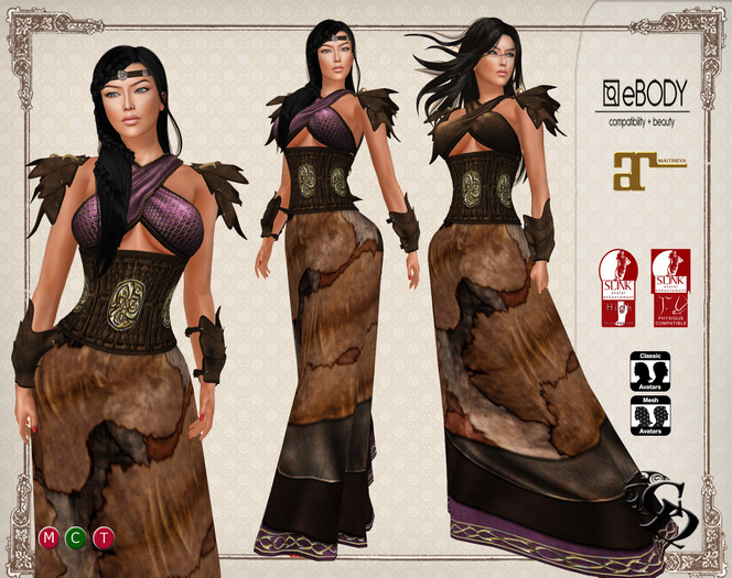 C&N Medieval dress Iscah Pink (mesh body compatible)