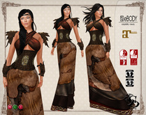 C&N Medieval dress Iscah Red (mesh body compatible)