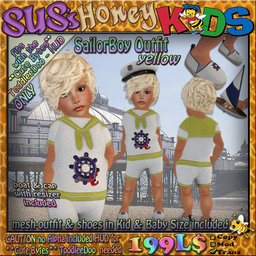 SUS HoneyKids SailorBoy Outfit in yellow
