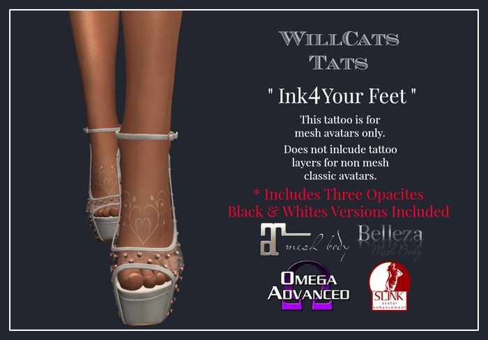 WillCat's Tats Ink 4 Your Feet