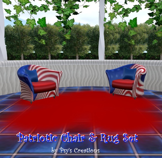 Patriotic Chair & Rug Set BOXED - by Psy's Creations