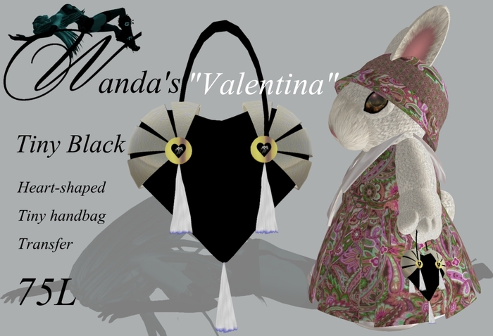 Wanda's Tiny 'Valentina' Handbag in Black - Purse for tinies