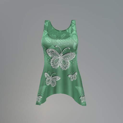 Green Lace Butterfly Mesh Tank Top box