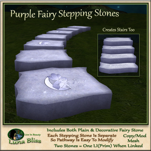 Purple Fairy Stepping Stones (b)