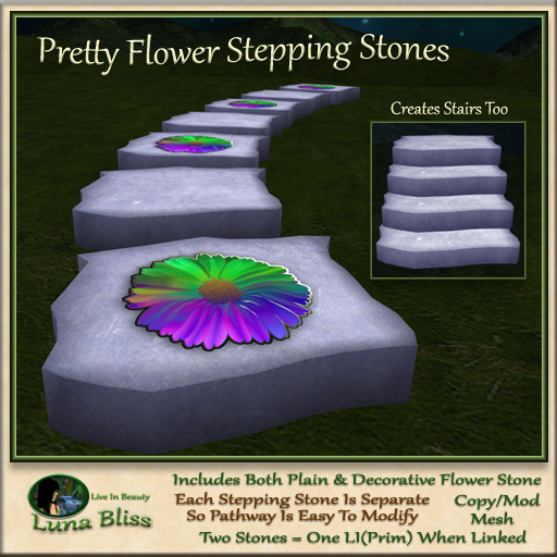 Pretty Flower Stepping Stones (b)