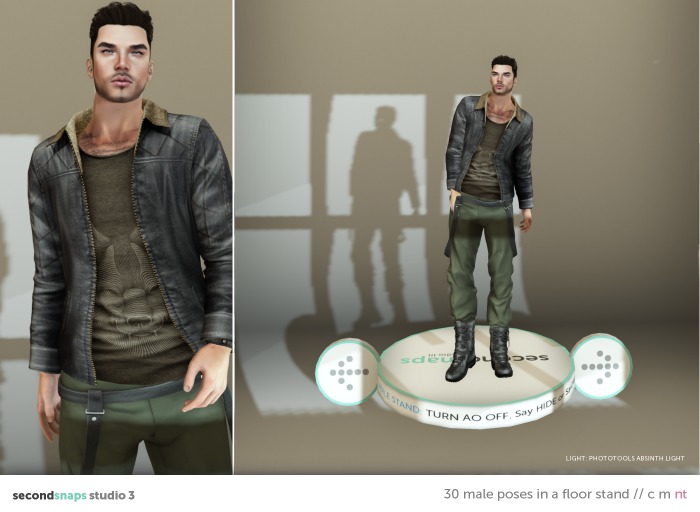 Set I: 30 Male Modeling Poses in a Show/Hide Floor Pose Stand