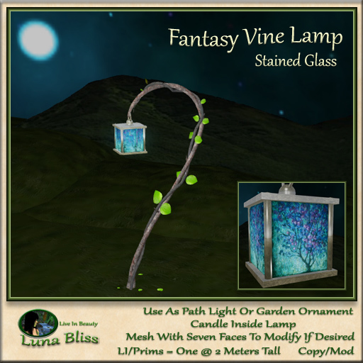 Fantasy Vine Lamp - Stained Glass (b)