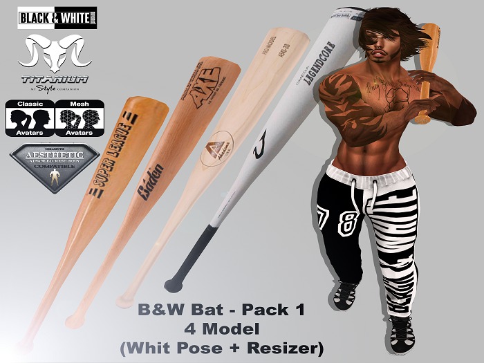 B&W Bat - Pack 1 (Whit Pose + Resizer)