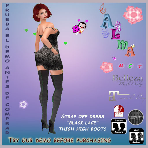 STRAP OFF BLACK LACE DRESS