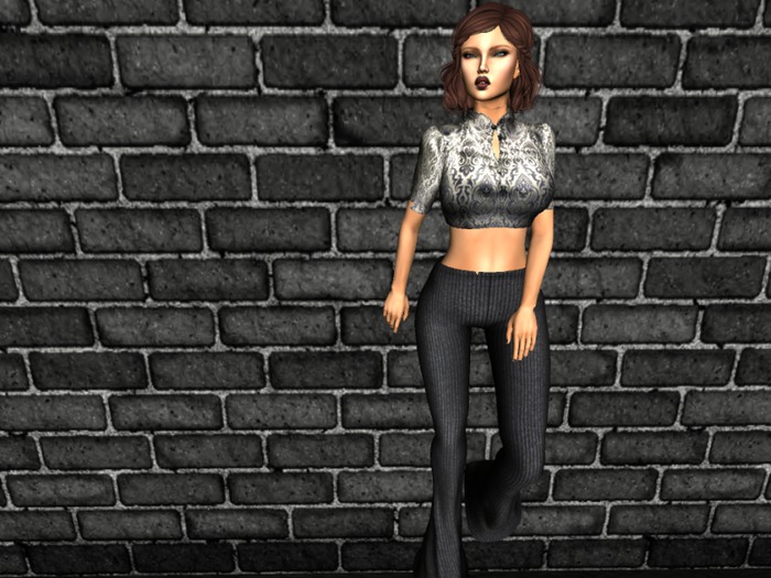 [MECKDESIGN] STAND COLLAR SHORT ARM BLOUSE