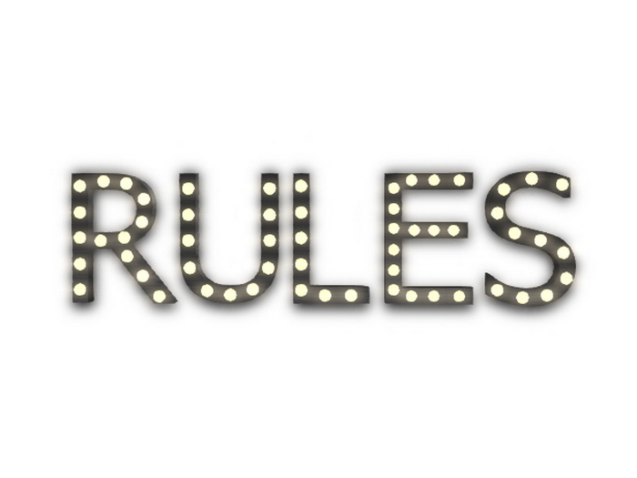 [Px] "RULES" Illuminated Light Bulbs Sign