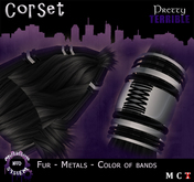 Corset Neko Ears and Tails Sets-BLACK