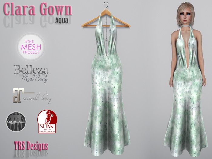 Clara Gown Aqua