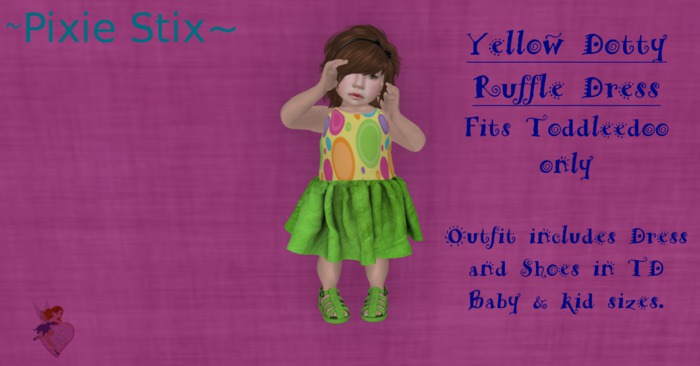 {Pixie Stix} Yellow Dotty Ruffle Dress TD