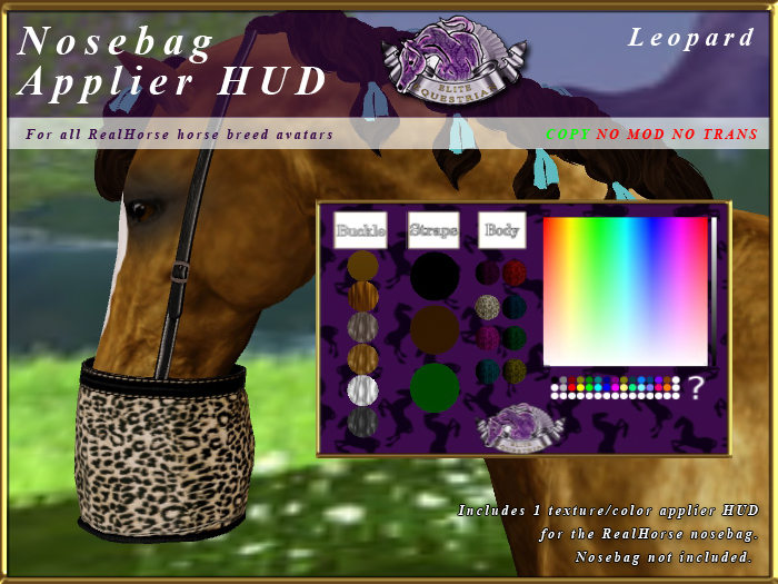 *E* RealHorse  Nosebag Applier HUD [BOXED]  Leopard