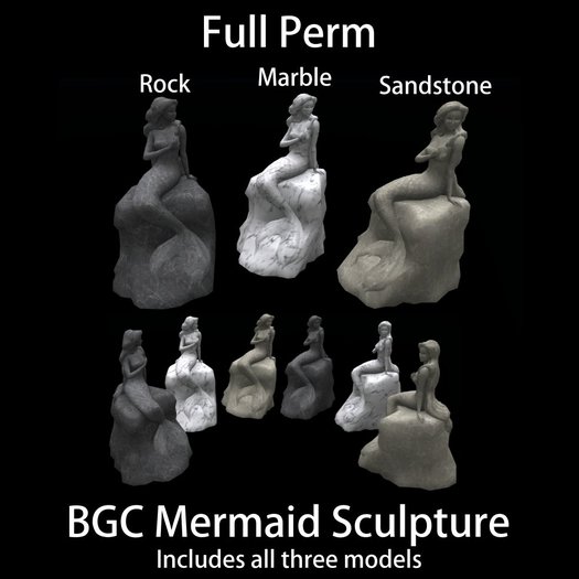 BGC Marble Mermaid Sculpture