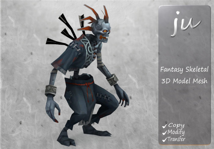 JU Fantasy Skeletal 3D Model Mesh Full Perm