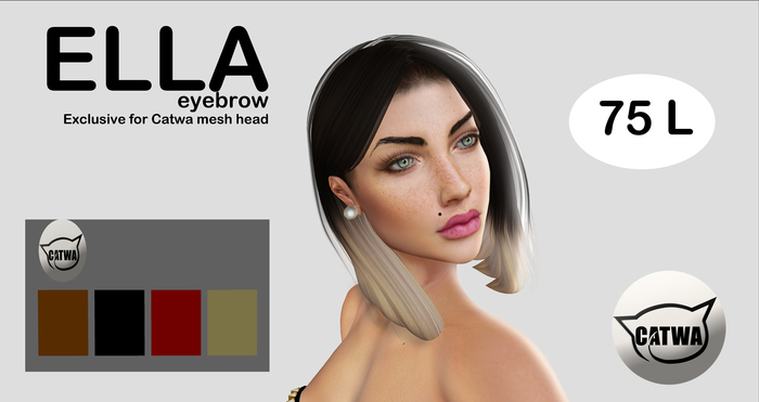 :: # Miss LT ELLA eyebrow for CATWA Mesh head - FATPACK