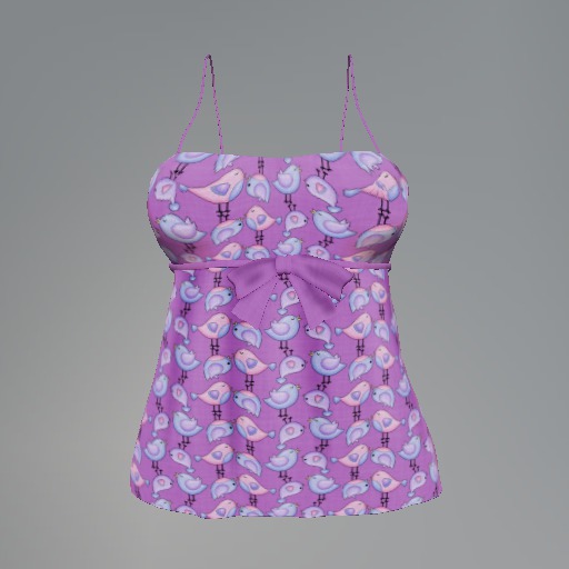 Purple Bird Mesh Bow Top box