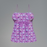 Purple Bird Mesh Bow Top