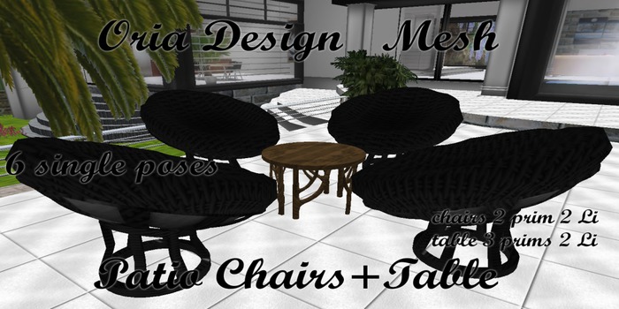 Oria Design - Patio Chair Black
