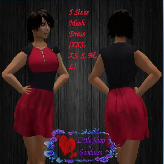 Red-Black Color Block Minidress 2 Mesh DEMO