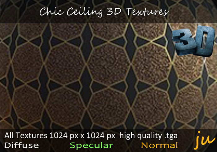 JU Chic Ceiling 3D Textures Full Perm
