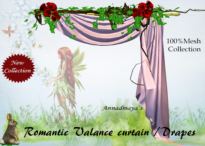 ROMANTIC MESH VALANCE CURTAIN/DRAPES V 2