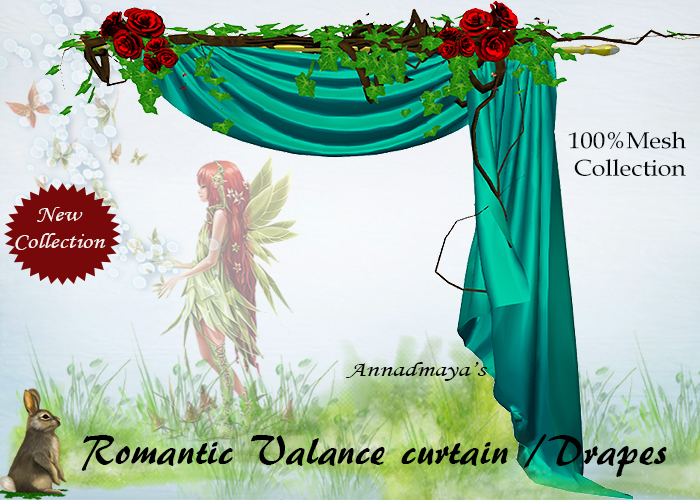 ROMANTIC MESH VALANCE CURTAIN/DRAPES V 6