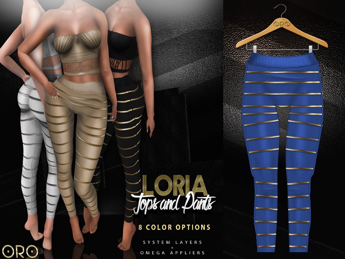 .ORO. Loria Pants - G -  Blueberry - Shopping Hud (WEAR)