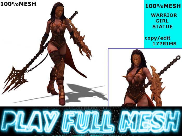 **Warrior Girl Statue**PlayFullMeshMP