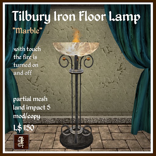 *IOLAIR* Tilbury Iron Floor Lamp "Marble" Box