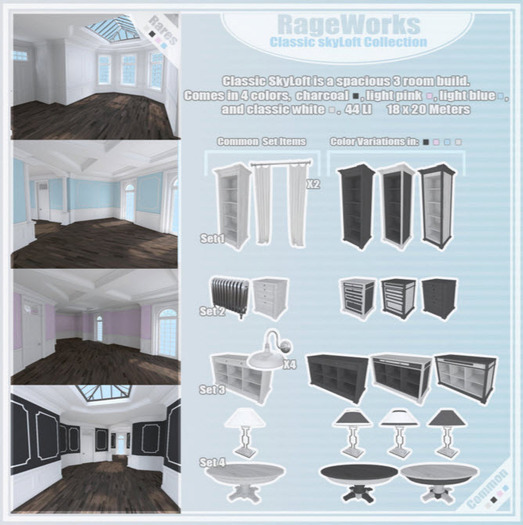 Classic SkyLoft Collection - LightBlue Set 4 - (RageWorks)