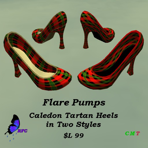 Flare Pumps-Caledon Tartan