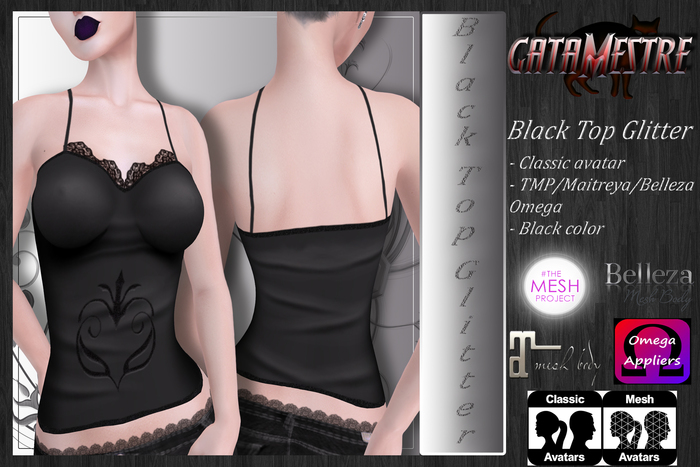 ::GATAMESTRE:: Black Top Glitter