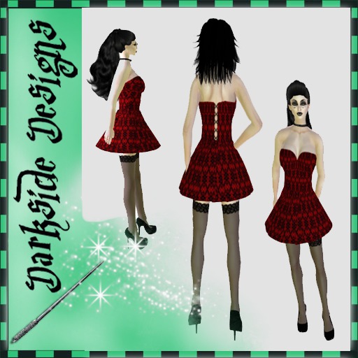 Destiny Black on Red Dress