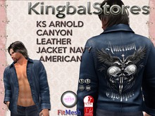 KS ARNOLD CANYON LEATHER JACKET NAVY AMERICAN