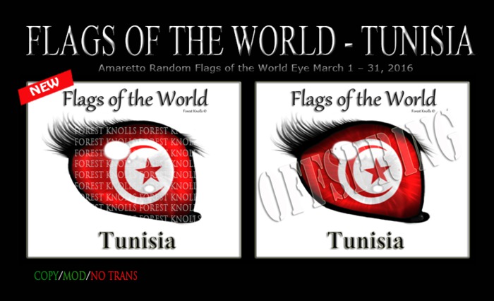 FLAG OF THE WORLD- TUNISIA EYE SIGN & OFFSPRING