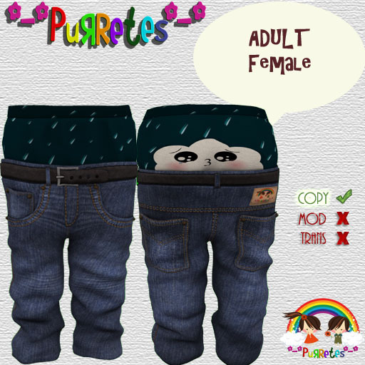 *-*Purretes*-*15 Sad Cloud Pants  Adult Female