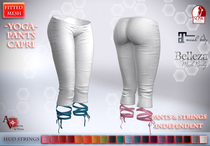 Absolut Vendetta -@Yoga Pants capri*WHITE