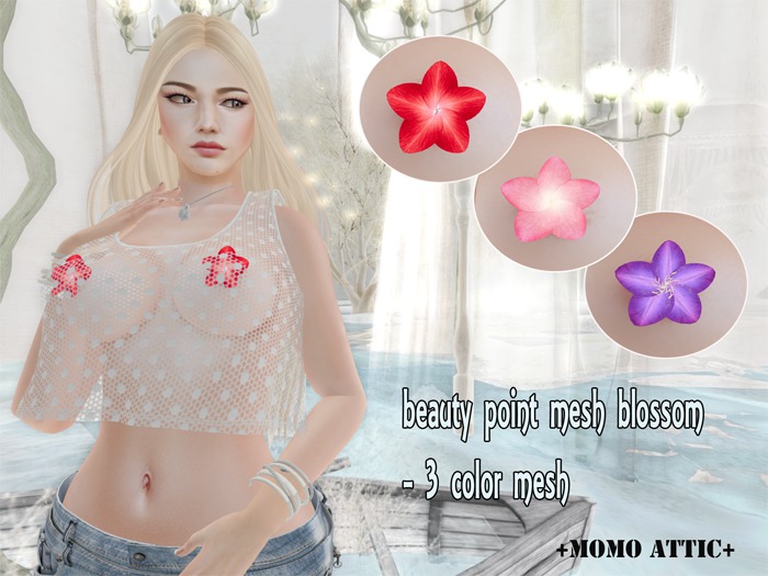 +MOMO'S ATTIC+ beauty point mesh blossom