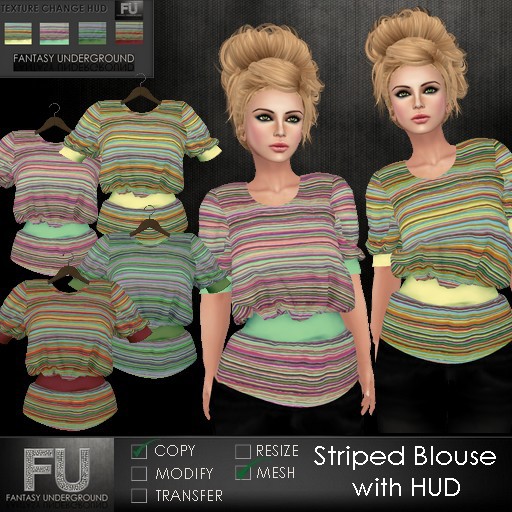 Striped Blouse w/HUD
