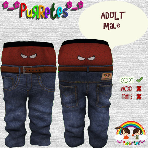*-*Purretes*-*15 Spiderman  Pants  Adult Male