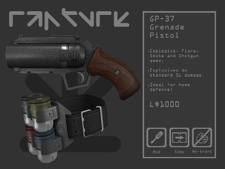 Second Life Marketplace Rapture Gp 37 Grenade Pistol