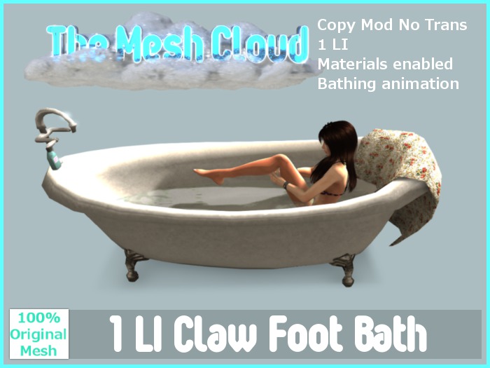 [TMC] 1 Prim Mesh Claw Foot Bath Tub Copy