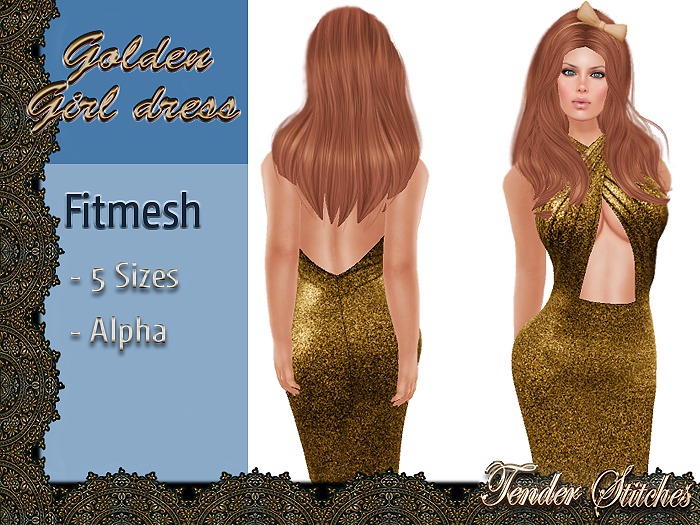 [TS] - Golden Girl Dress (Fitmesh 5 Sizes)